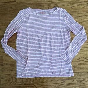 Vineyard Vines Purple and White Stripe Long Sleeve Top